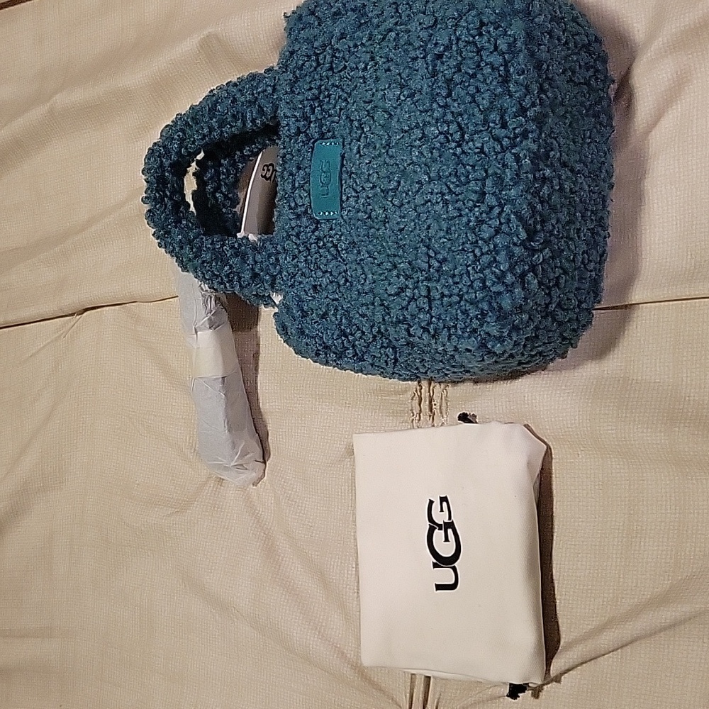 NWT UGG Women's Teal Sherpa Mini Bag.  Includes UGG  Dust Bag For Storage.